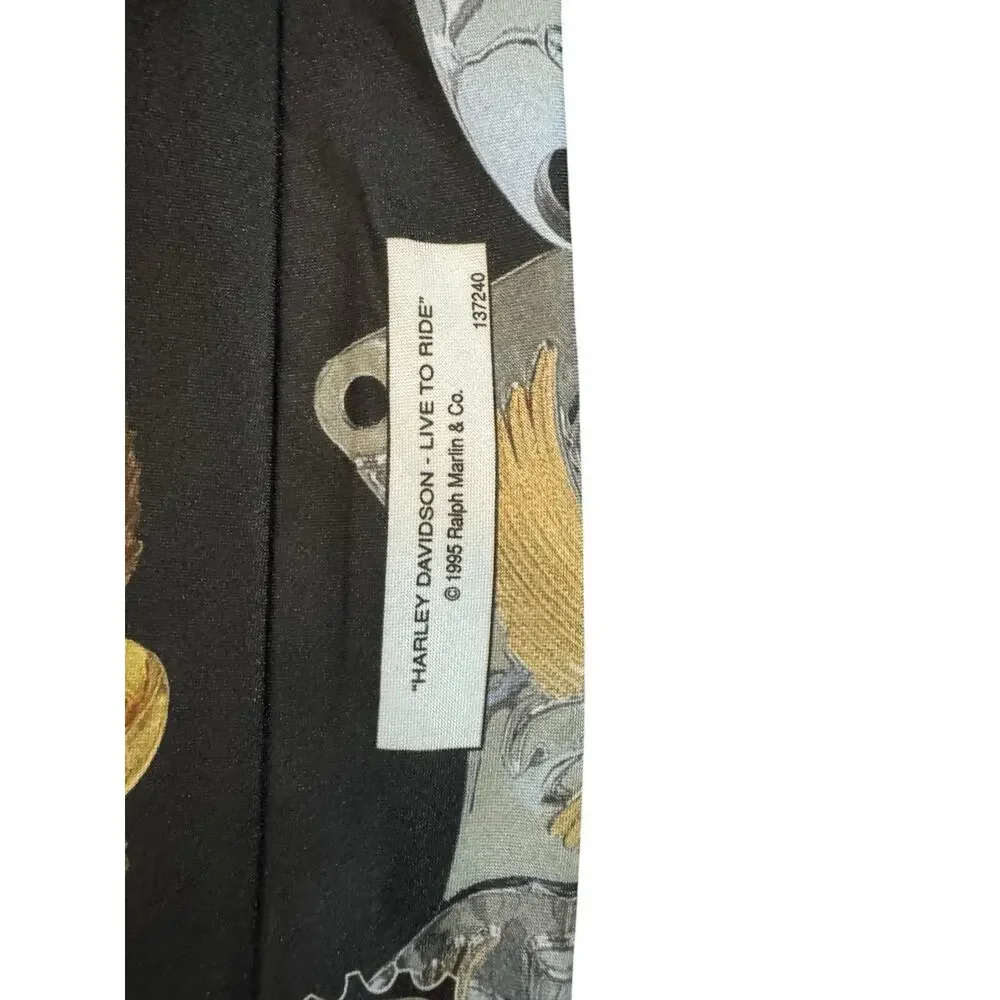 Ralph Marlin Harley Davidson Live To Ride Motorcycle Vintage Novelty Necktie
